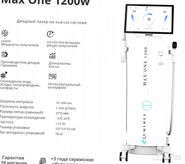 Диодный лазер Lumines Max'One 1200w, новинка 2024