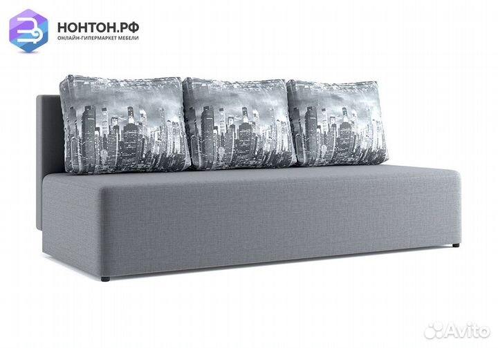Диван еврокнижка Нексус серый / город серый