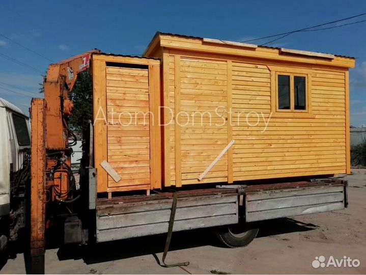 Вагончик бытовка строительная с установкой