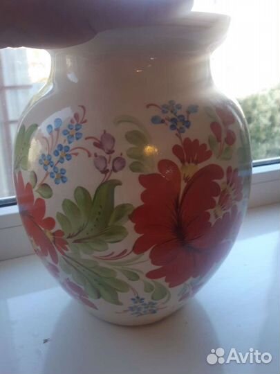 Ваза старинная Петриковская роспись