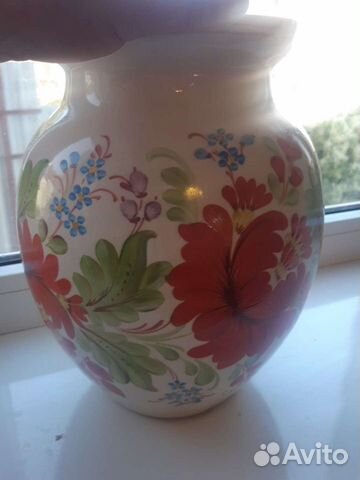 Ваза старинная Петриковская роспись