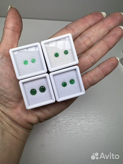 Природные изумруды.Пары