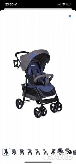 Прогулочная коляска babyton comfort blue - grey
