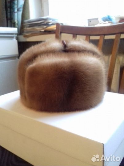 Шапка норковая,56 разм,цвет светло-коричневый
