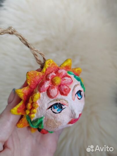 Интерьерная расписная игрушка Солнышко