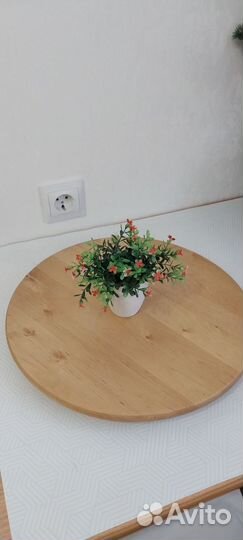 Поднос деревянный круглый вращающийся Икея
