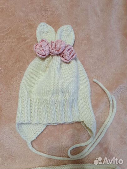 Комплект шапка и снуд для девочки 2-3 года