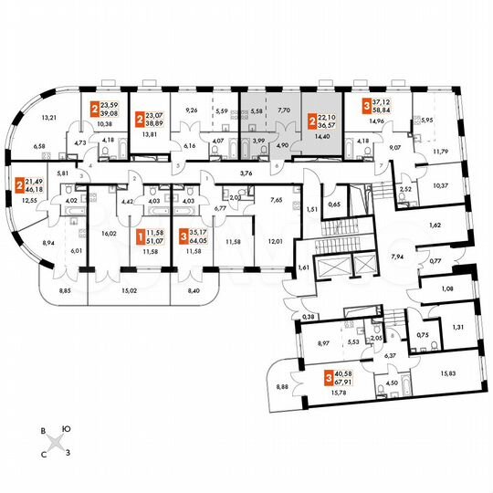 2-к. апартаменты, 36,6 м², 1/15 эт.