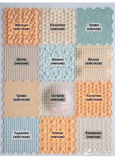 Массажный коврик пазл ортодон 12 деталей