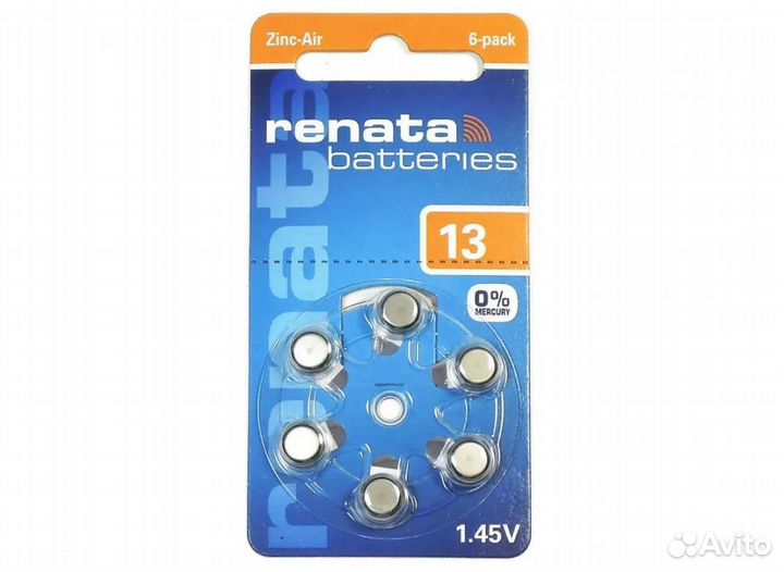 Батарейки для слуховых аппаратов, Renata