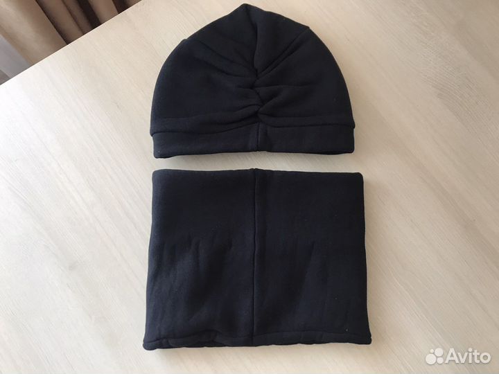 Тюрбан и снуд флис темно-синий