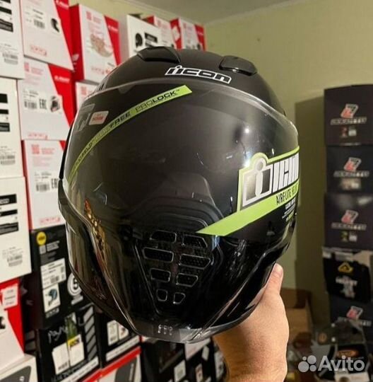 Шлем icon airflite, черный, размер М