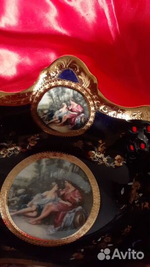 Конфетница.Фарфор.Кобальт.Позолота.Китай