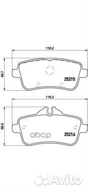 Колодки тормозные дисковые зад P50099 Brembo