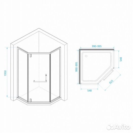 Душевой уголок RGW Hotel HO-084Gb 100x100 стекло матовое