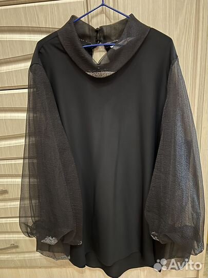 Блузка черная праздничная 50-52