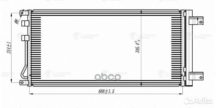 Конденсер ssangyong NEW actyon 10- lrac 1755 luzar