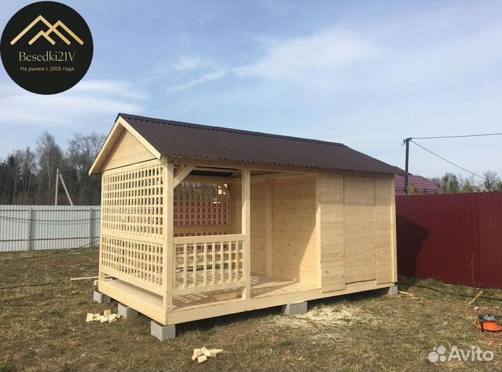 Беседка с хозблоком под ключ