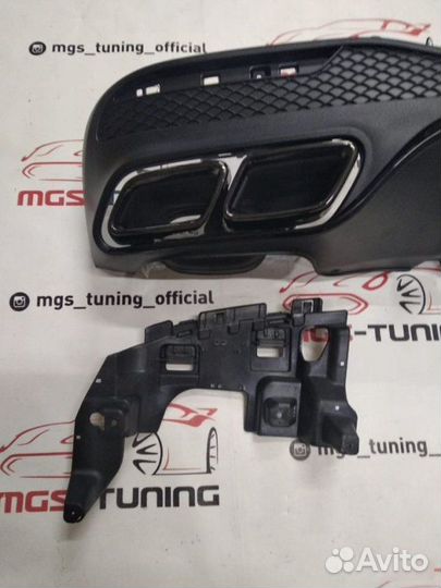 Диффузор и насадки Mercedes GLE 63 AMG All black