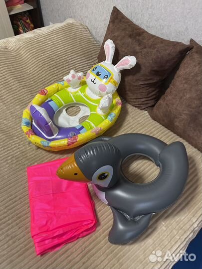 Круг плавательный для малыша 2 шт и матрац