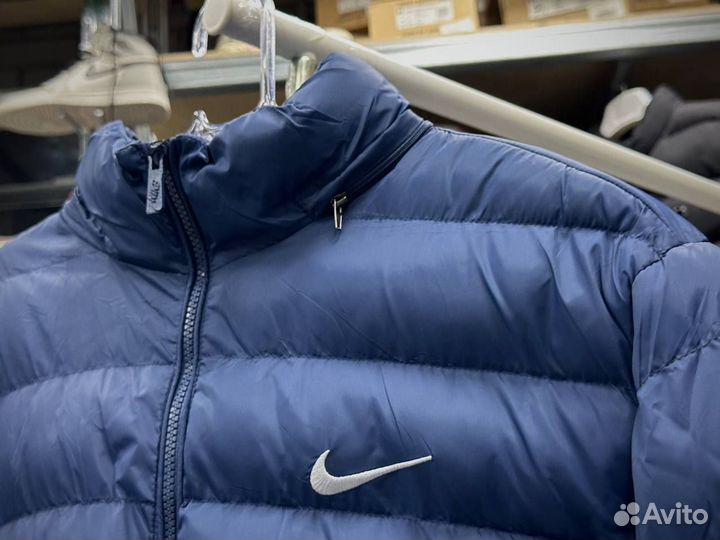 Куртка Демисезонная С Капюшоном Nike Blue Синяя