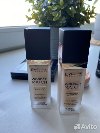 Пудра и тональники Eveline, тени Nyx