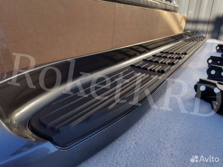 Подножки Toyota Land Cruiser Prado 120 Т.серые