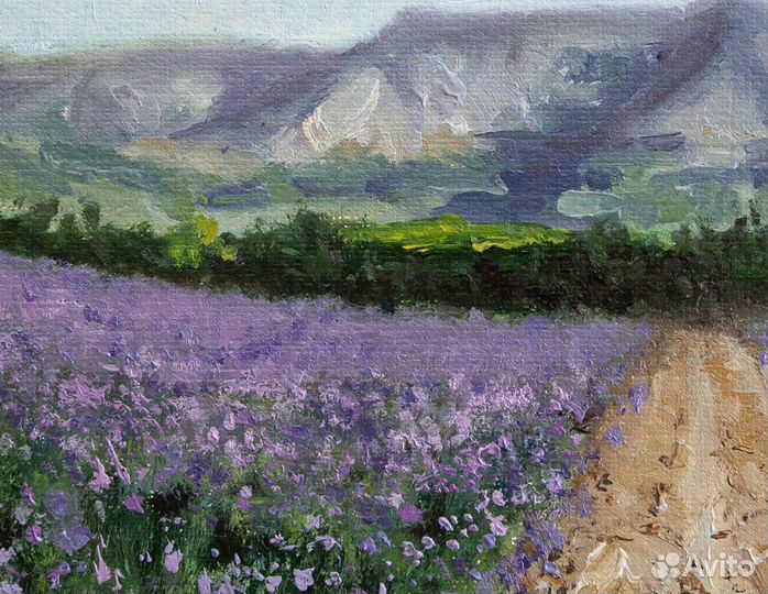 Картина маслом горный пейзаж, ручная работа