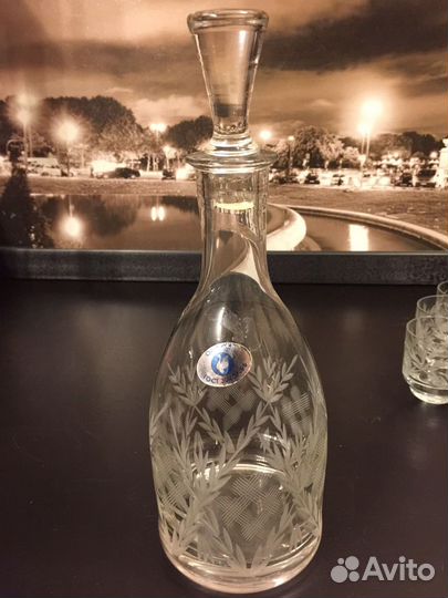 Графин с рюмками Хрусталь Винтаж