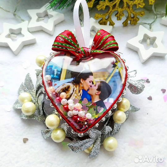 Ёлочный шар с фотографией / Фотошар