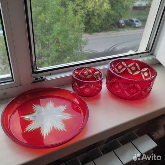 Предметы сервировки Рубиновое стекло