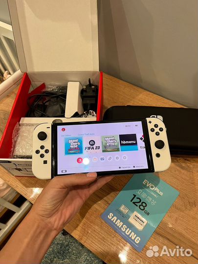 Nintendo switch oled прошитая чип 512 новая