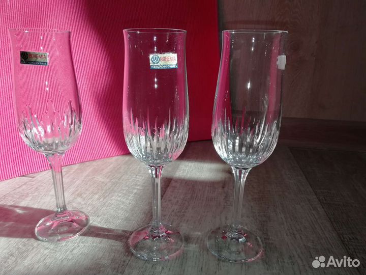 Хрустальные бокалы bohemia