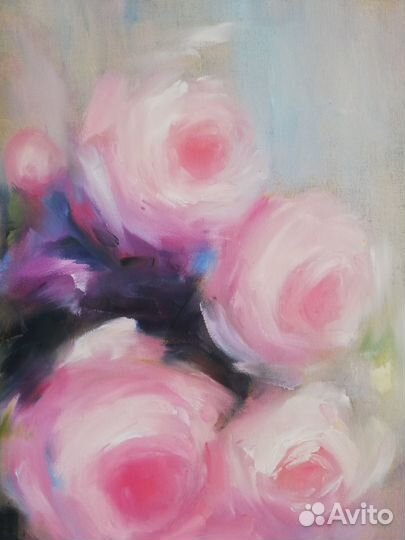 Картина маслом Розы 40*50 см подрамник
