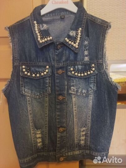 Жилетка для девочки джинсовая