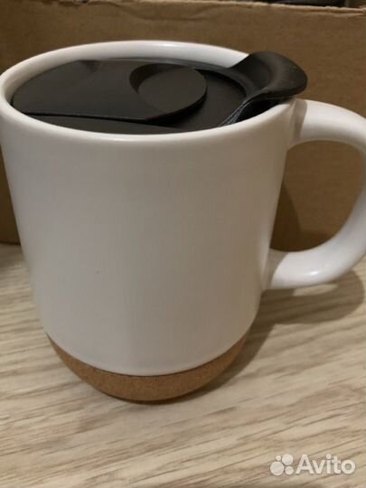 Кружка керамическая с пробковой подставкой