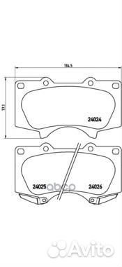 Колодки тормозные toyota LC 120 4.0/3.0D/mitsub