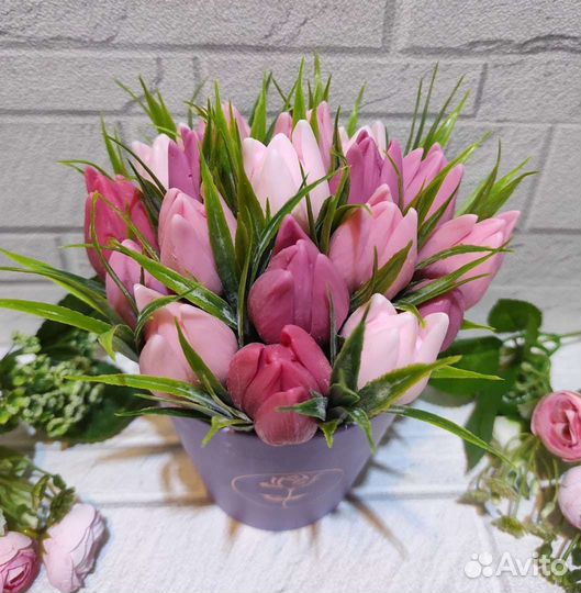 Букет тюльпанов из мыла