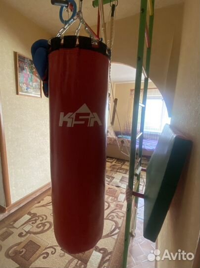 Шведская стенка с турником, мешок набивной