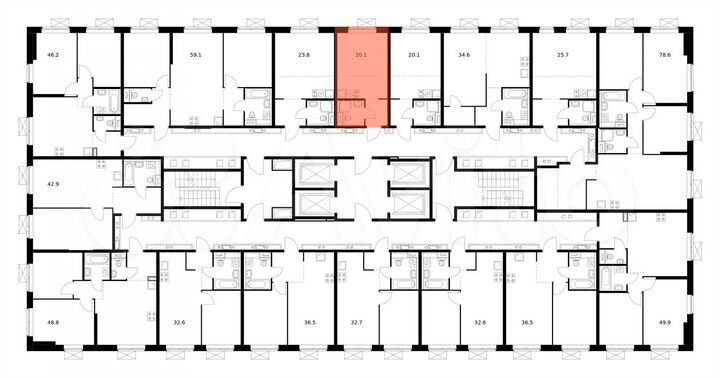 Квартира-студия, 20,1 м², 13/33 эт.