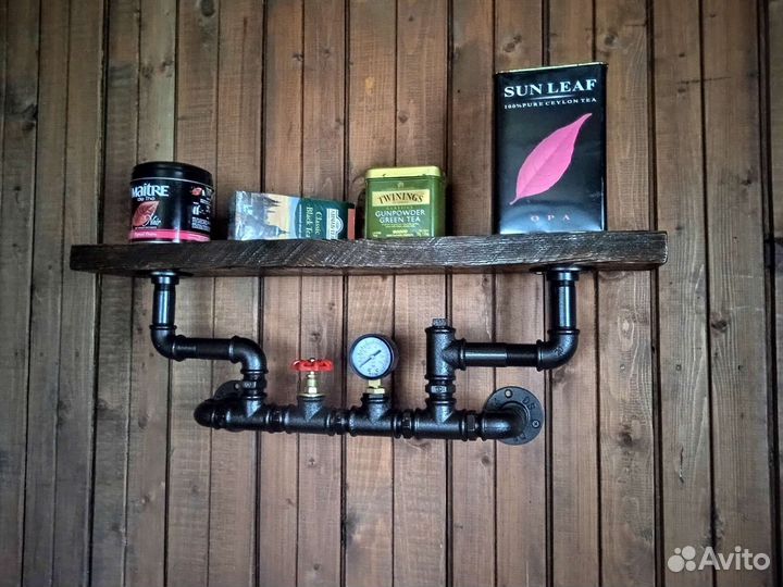 Полка из водопроводных труб в стиле Лофт, Стимпанк