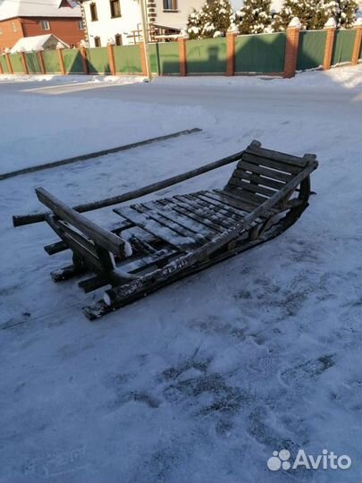 Сани деревянные для снегохода, лошади