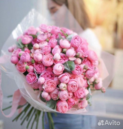 Пионовидные розы с беспл. доставкой