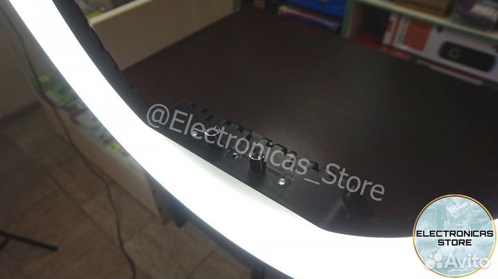 Кольцевая Лампа 54см с Держателем Бело-Белая LUX