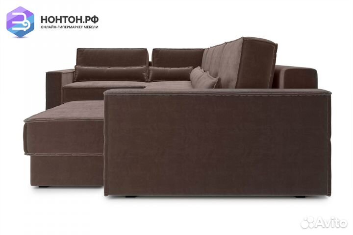 Диван п-образный тик-так Сохо коричневый