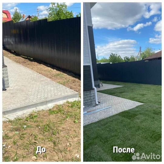 Укладка газона