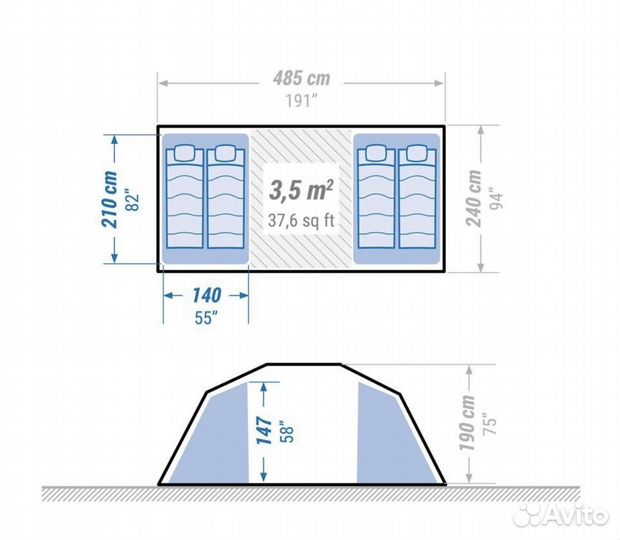 Палатка quechua fresh black