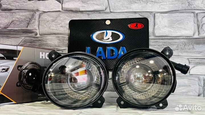 Лазерные птф LADA BI-LED с дхо Granta Kalina