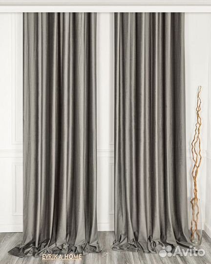 Шторы бархат беллиссимо стальной новые пошив