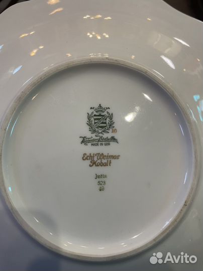 Блюдо веймар, кобольт золото